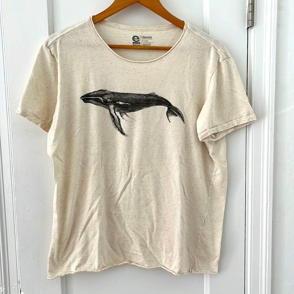 COPY - Osklen organic t-shirt shark print t-shirt. Size L